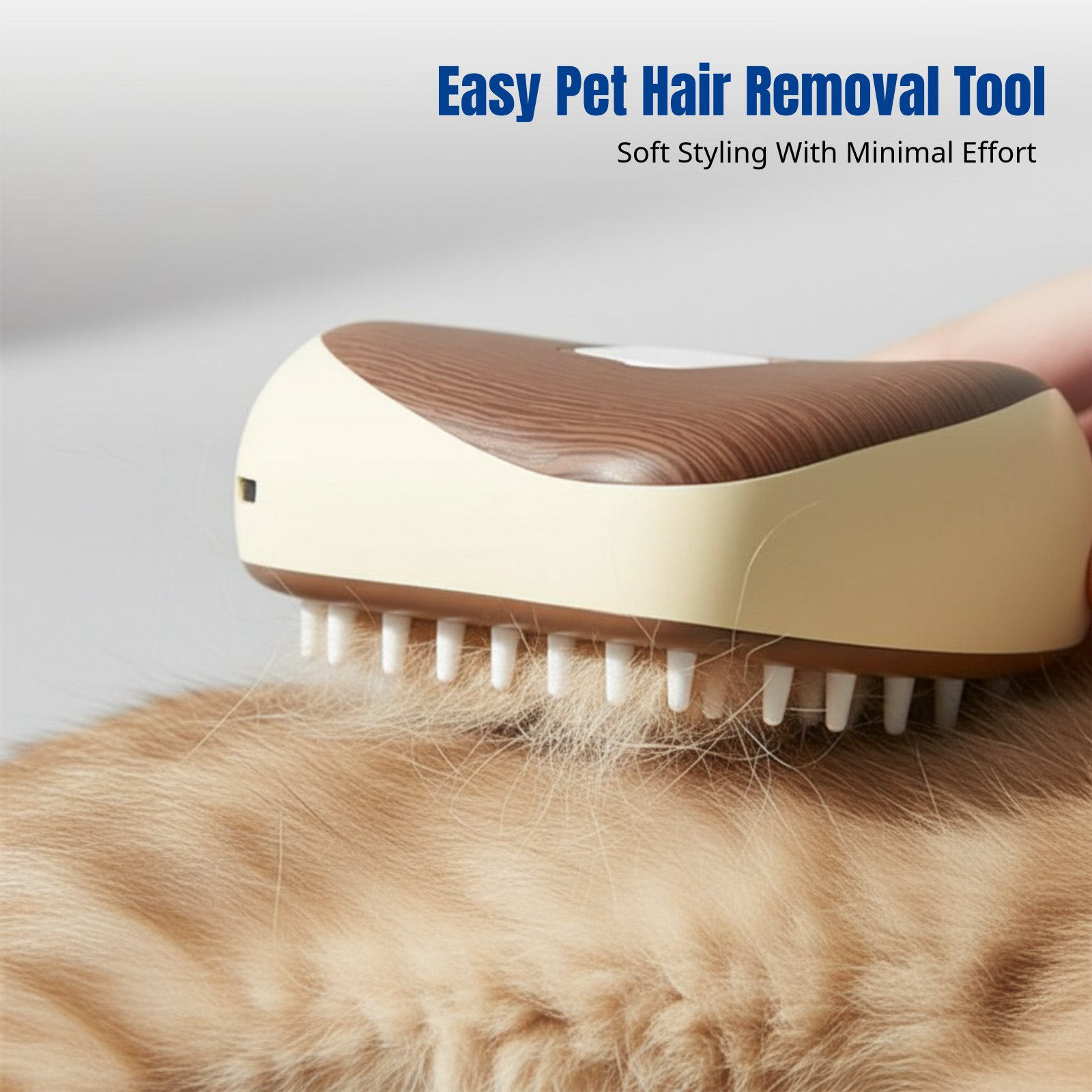 Pet Hair Remover Brush - Buharlı Spreyli Evcil Hayvan Tarağı, Ahşap