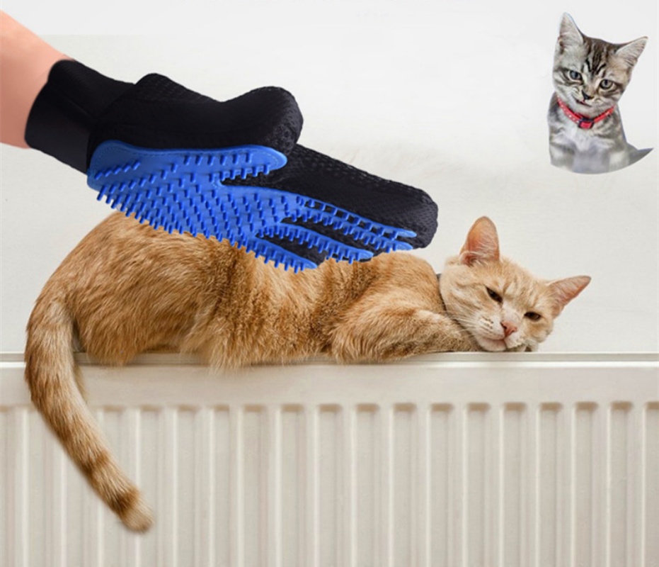 Pet Hair Remover Brush - 2 adet Pet masaj eldiveni kediler