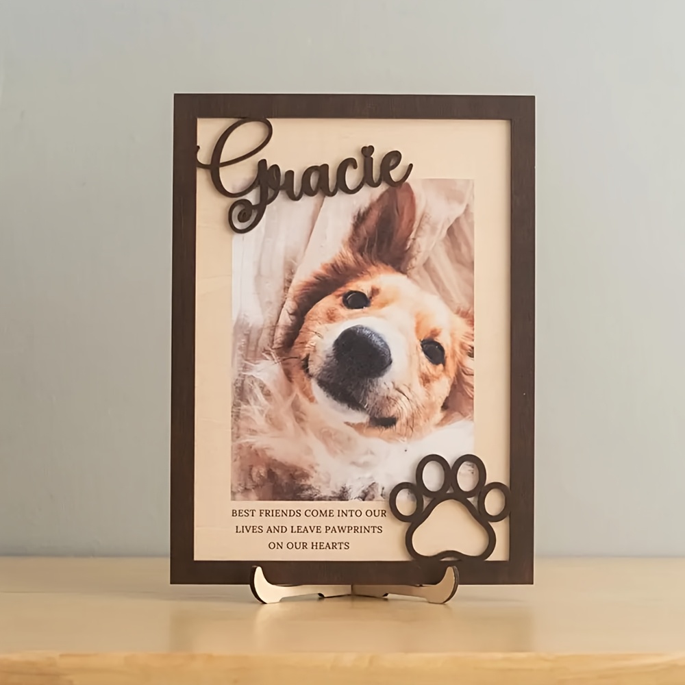 Pet Supplies Outlet - Kişiselleştirilebilir Ahşap Evcil Hayvan Fotoğraf Çerçevesi,