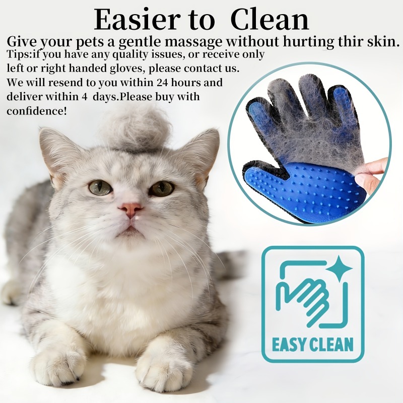 Pet Hair Remover Brush - 2 Adet Temizlik Eldiveni Köpekler Kediler