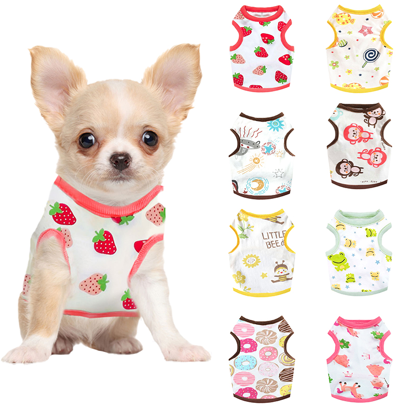 Pet Supplies Co - Yaz köpek yelek sevimli karikatür baskı