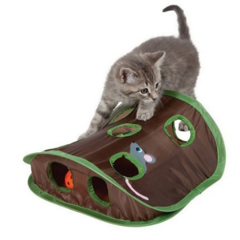 Cat Tunnel Toy - Etkileşimli Katlanabilir Kedi Oyuncağı Sevimli Evcil
