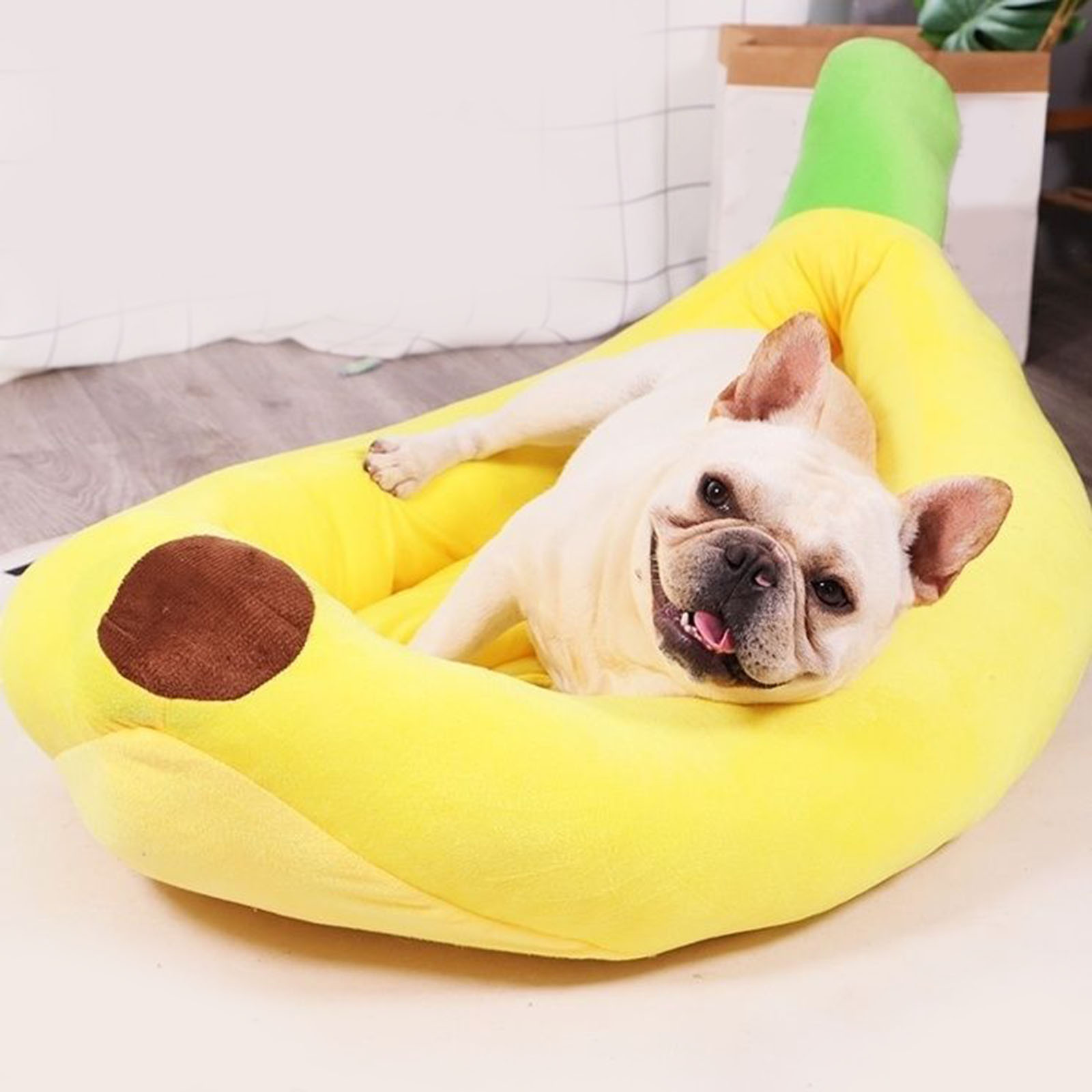 Pet Supplies Co - Muz şekilli köpek yatağı nefes peluş