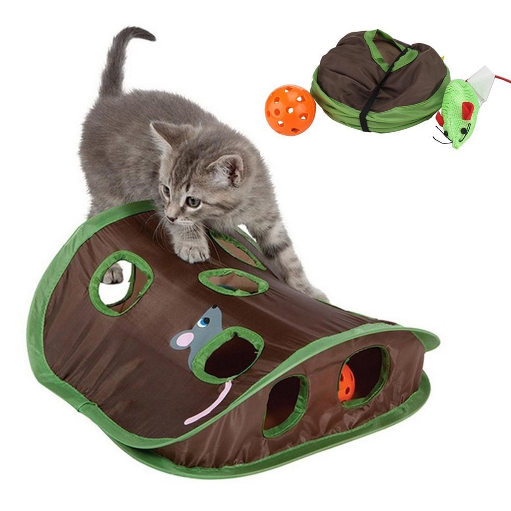 Cat Tunnel Toy - Sevimli Hayvan Kedi Interaktif Gizleme Arayan